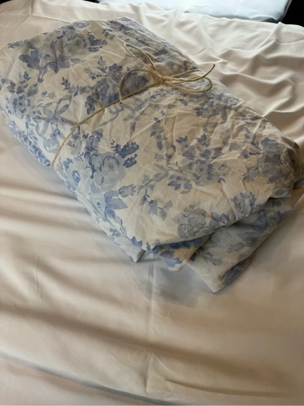 POTTERY BARN TEEN LOVESHACKFANCY GARDEN DAMASK ORGANIC SHEETS  FULL BLUE
